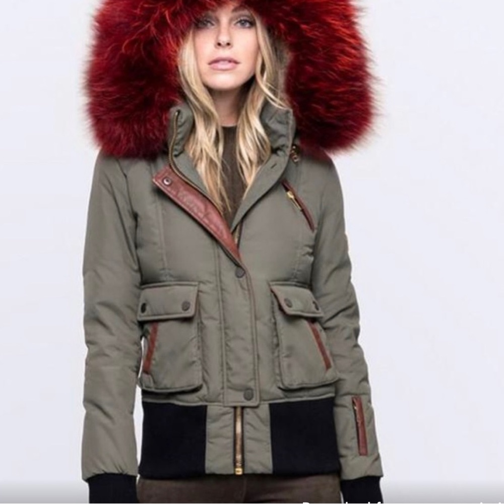 Nicole Benisti Fordham intarsia fur trim bomber sz S in great condition - Picture 2 of 15
